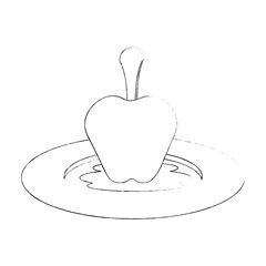 sweet apple fruit icon over white background vector illustration
