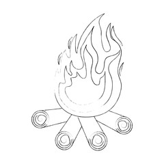 bonfire icon over white background vector illustration