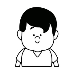 portrait young boy cartoon person front view