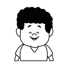 portrait young boy cartoon person front view