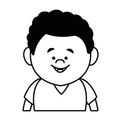 portrait young boy cartoon person front view