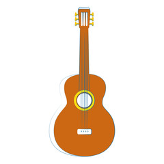 guitar instrument icon over white background vector illustration