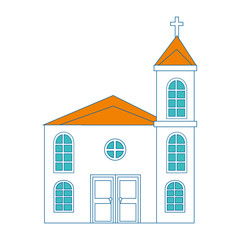 church icon over white background vector illustration