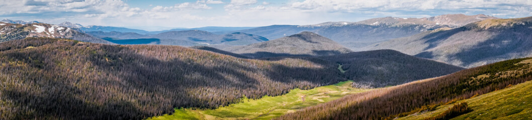 Sun Valley in the Rocky Mountains. Picturesque panorama of the nature of Colorado