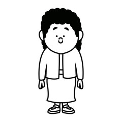 standing woman character people cartoon