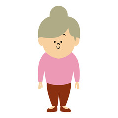 standing woman character people cartoon