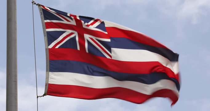 Hawaiian state flag in Honolulu Oahu USA