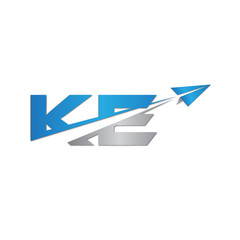 initial letter KE logo origami paper plane