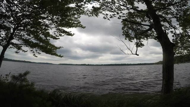 Time Lapse Clouds Over Lake