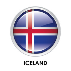 Round flag of Iceland