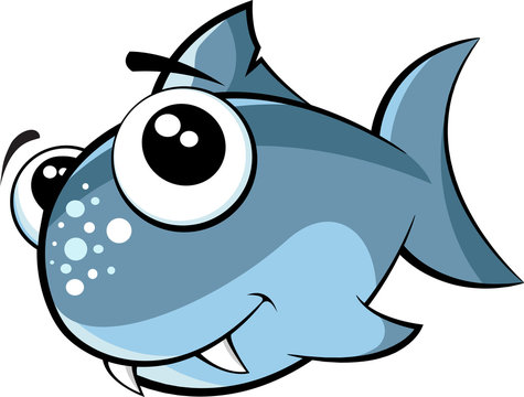 Vector illustration of a small monster cute baby shark