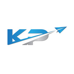 Fototapeta na wymiar initial letter KP logo origami paper plane