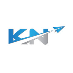 Fototapeta na wymiar initial letter KN logo origami paper plane