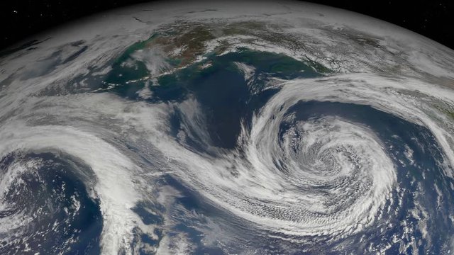 Hurricane storm seen from satellite. Elements of this image furnished by NASA