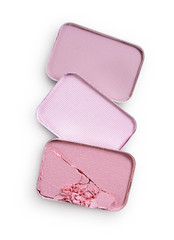 Pink crushed eyeshadow for make up as sample of cosmetic product