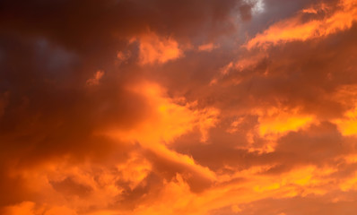 Red clouds at sunset.