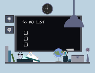 Chalkboard to do list, isolated objects