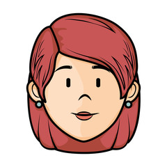 cartoon woman icon over white background colorful design vector illustration