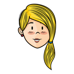 cartoon woman icon over white background colorful design vector illustration