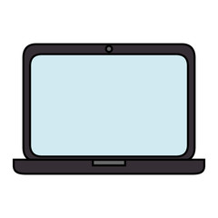 laptop computer icon over white background vector illustration