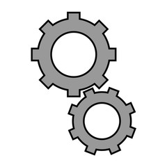 gear wheels icon over white background vector illustration