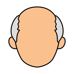 avatar old man icon over white background vector illustration