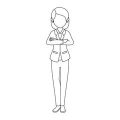 avatar woman standing and wearing casual clothes icon over white background vector illustration
