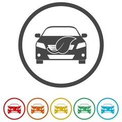 Eco Car icons set- Illustration 