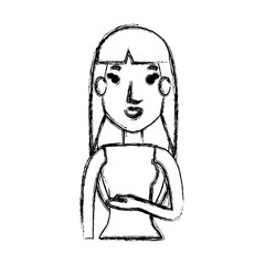 Young woman cartoon