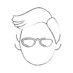 man face icon over white background vector illustration
