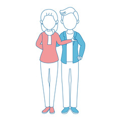 avatar couple with casual clothes icon over white background colorful design vector illustration