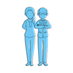 avatar couple with casual clothes icon over white background colorful design vector illustration