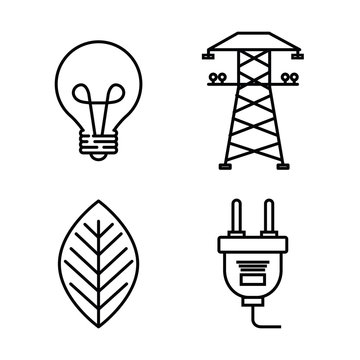 Hand drawn energy resources over white background vector illustration