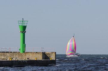 SAILING - Yacht under sail at sea © Wojciech Wrzesień