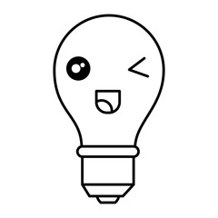 bulb light kawaii character vector illustration design