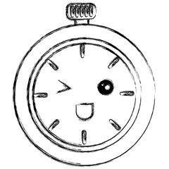 chronometer timer kawaii character vector illustration design