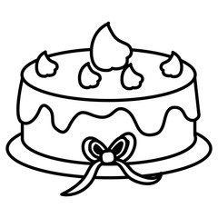 delicious cake celebration icon vector illustration design