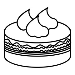 delicious cake celebration icon vector illustration design