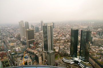 Frankfurt, Germany financial district aerial view.- 
