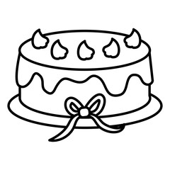 delicious cake celebration icon vector illustration design