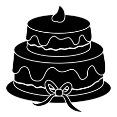 delicious cake celebration icon vector illustration design
