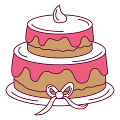 delicious cake celebration icon vector illustration design