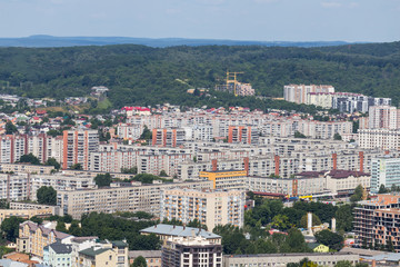 Fototapeta na wymiar view from above to a Lviv city