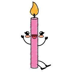 candle birthday kawaii character vector illustration design