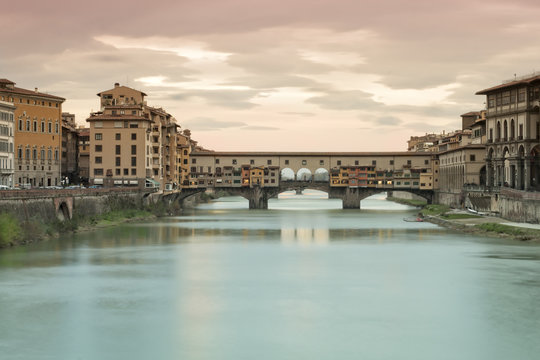 The famous bridge: Ponte Vecchio, Florence, Tuscany,Italy