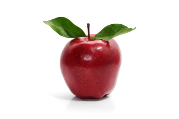 red apple on white blackground