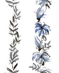 Blue flowers pattern