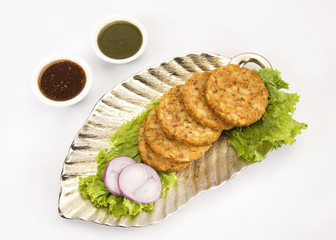 Delicious burgers Patties served with fresh salad