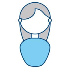 Young woman faceless cartoon