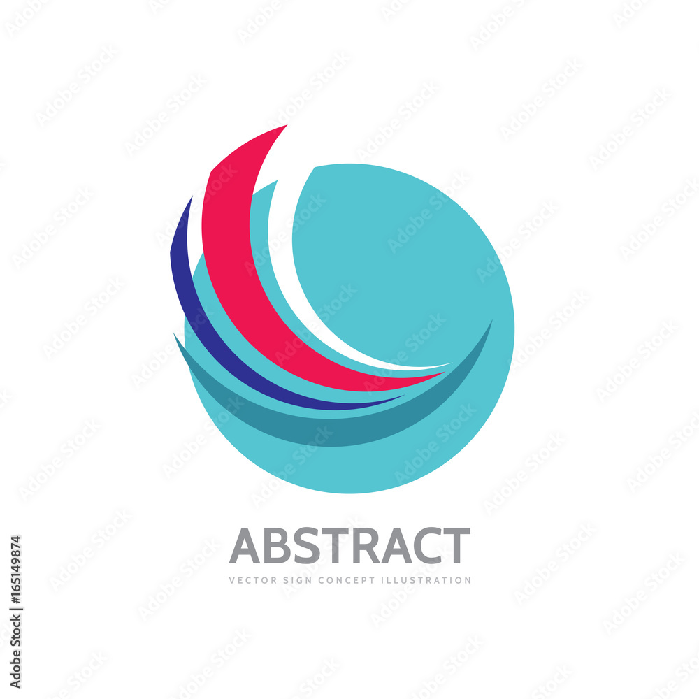 Poster abstract shapes in circle - vector logo template concept illustration. modern technology sign. styli
